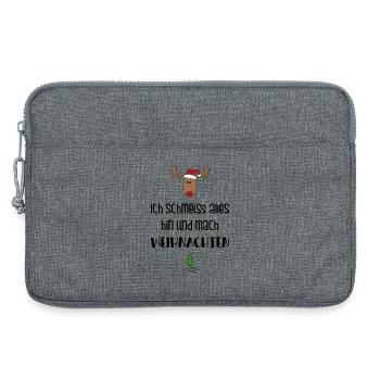 Lustige Geschenkidee zu Weihnachten - Laptoptasche 13" - Grau meliert - Vorne