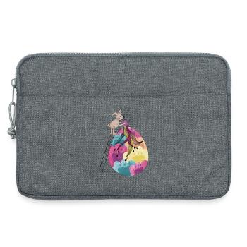 Easter & Easter Egg Colorful Illustration - Laptop bag 13" - heather grey - Front