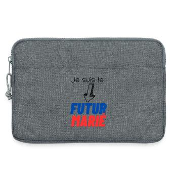 EVG futur marié. Enterrement vie célibataire - Sacoche pour ordinateur portable 13 pouces - gris chiné - Devant