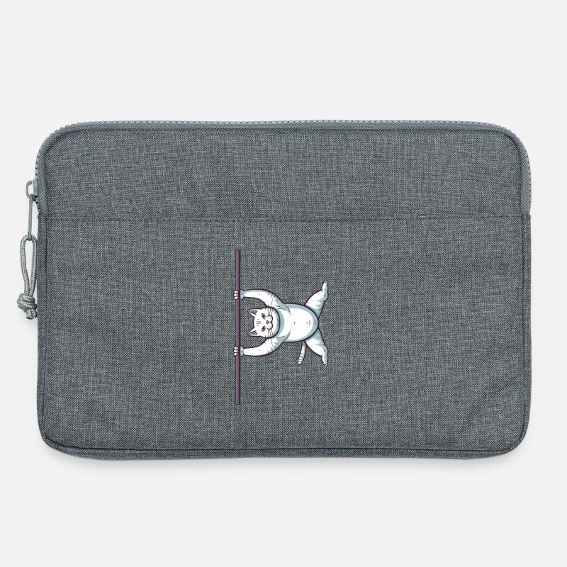Weiße Comic Katze im Iron X - Laptoptasche 13" - Grau meliert