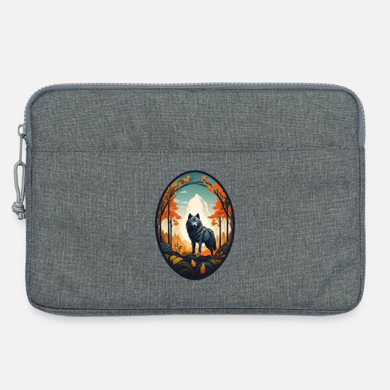 Waldbewohner Wolf - Laptoptasche 13" - Grau meliert