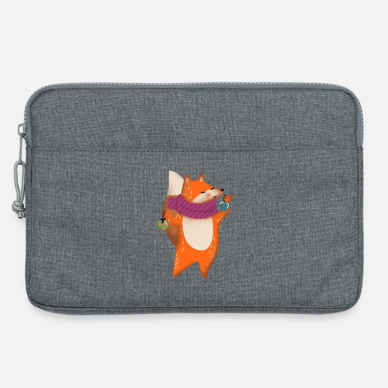 Weicher Fuchsherzschal - Laptoptasche 13" - Grau meliert