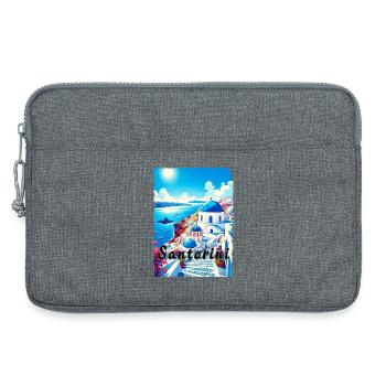 Griechenland Souvenir Reisen Urlaub Santorini - Laptoptasche 13" - Grau meliert - Vorne