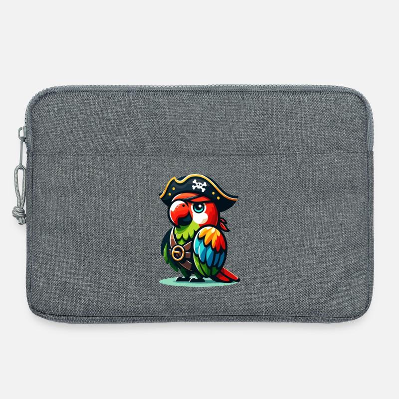 Pirate Polly: Der verwegene Krächzer - Laptoptasche 13" - Grau meliert