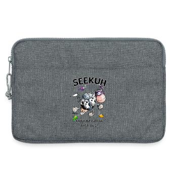 Seekuh Taucher Kuh Meerjungfrau Schwimmen - Laptoptasche 13" - Grau meliert - Vorne