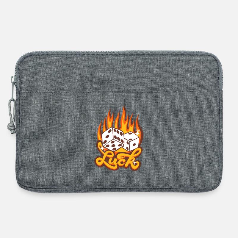 Luck – Feuriges Würfel-Glücksdesign - Laptoptasche 13" - Grau meliert