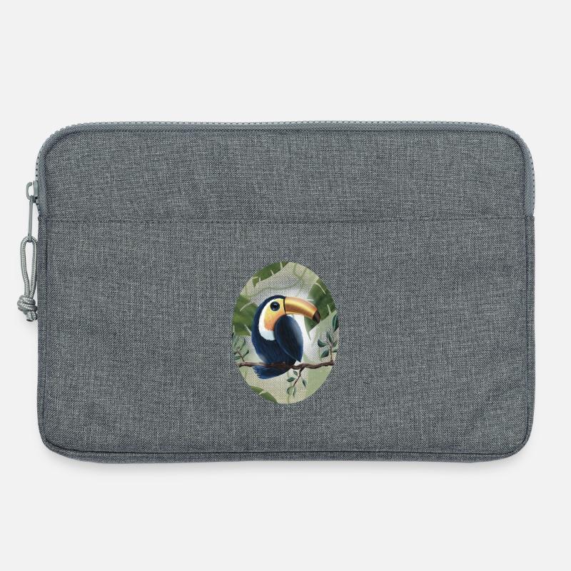 Toucan on Tree Branch - Laptop bag 13" - heather grey