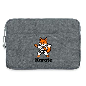 Karate Fox - Laptop bag 13" - heather grey - Front