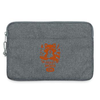 Funny raccoon chef's hat design - Laptop bag 13" - heather grey - Front