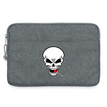 Rebellenschädel mit rotem Lutscher - Laptoptasche 13" - Grau meliert - Vorne