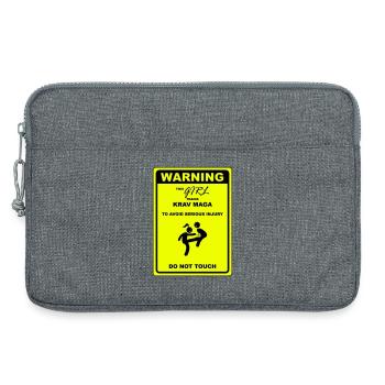 Warnung! Dieses Mädchen macht Krav Maga - Laptoptasche 13" - Grau meliert - Vorne