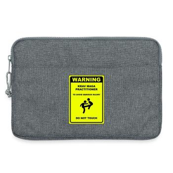 Warnung! Krav Maga Praktizierender! - Laptoptasche 13" - Grau meliert - Vorne