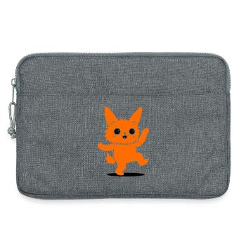 Funny animal character with big eyes - Laptop bag 13" - heather grey - Front