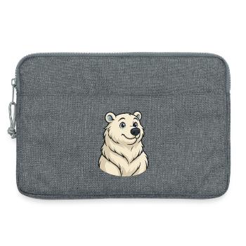 Polar Bear Cartoon Cuddle Friend - Laptop bag 13" - heather grey - Front