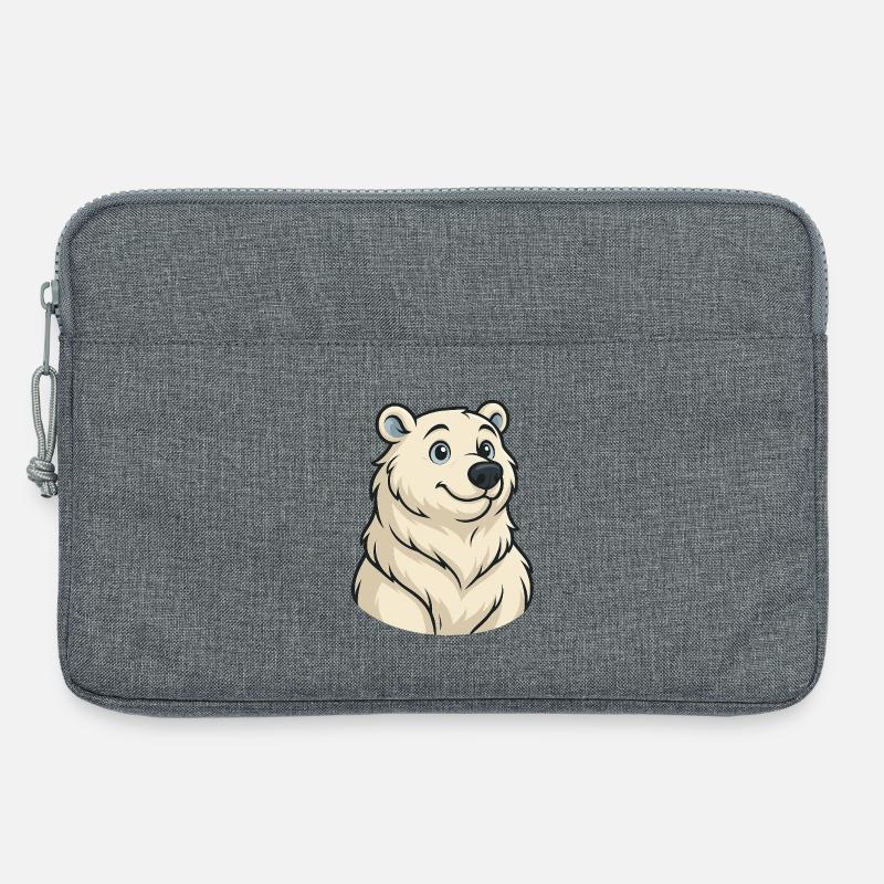 PolarBär Cartoon Kuschelfreund - Laptoptasche 13" - Grau meliert