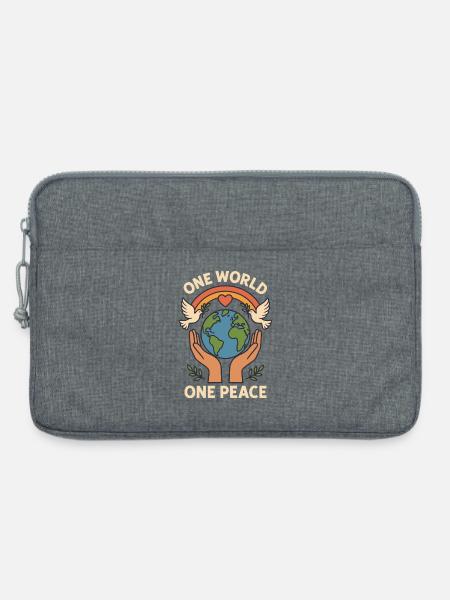 Eine Welt, Ein Frieden - Laptoptasche 13" - Grau meliert