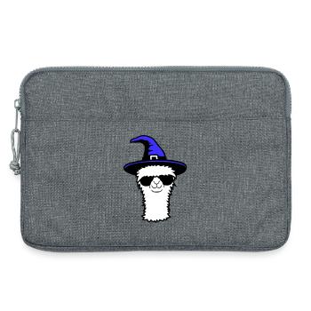 Lama Cool Hexenhut Sonnenbrille Halloween Alpaka - Laptoptasche 13" - Grau meliert - Vorne
