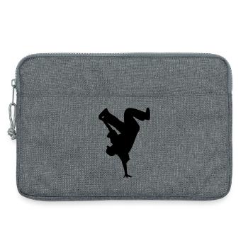 B-Boy Silhouette – Breakdance Power Move Handstand - Laptoptasche 13" - Grau meliert - Vorne