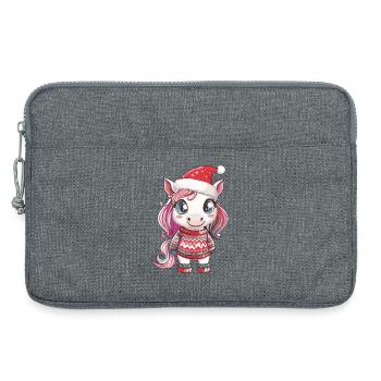 Einhorn Weihnachten - Laptoptasche 13" - Grau meliert - Vorne