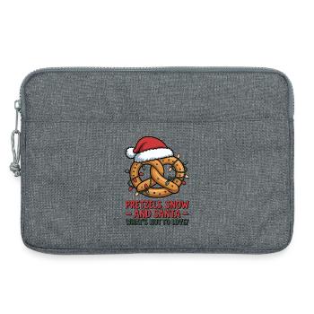 Festliche Brezel mit Nikolausmütze und Weihnachtslicht - Laptoptasche 13" - Grau meliert - Vorne