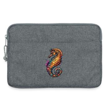 Ornamentseepferdchen Farbmeer - Laptoptasche 13" - Grau meliert - Vorne