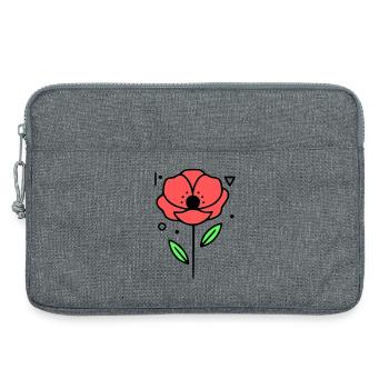 Poppy-Poppies-Minimalist-Line-Art-3 - Laptop bag 13" - heather grey - Front