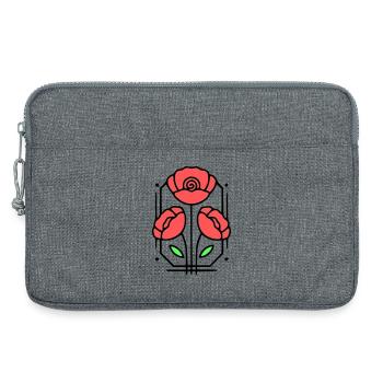 Poppy Poppies Minimalist Line Art 8 - Laptop bag 13" - heather grey - Front