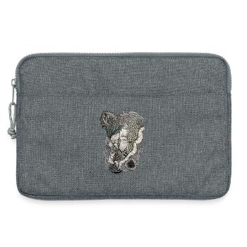 Linear flower tendrils - Laptop bag 13" - heather grey - Front