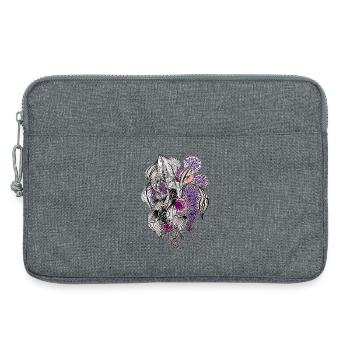 Flowers Zentangle in Purple - Laptop bag 13" - heather grey - Front