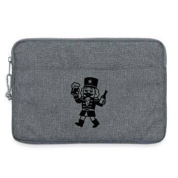 glühwein alkohol weihnachtszeit nussknacker - Laptoptasche 13" - Grau meliert - Vorne