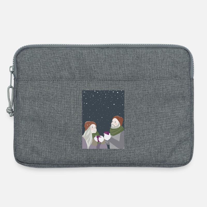 Freunde im Schnee - Laptoptasche 13" - Grau meliert