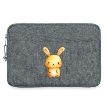 Petit Lapin Doux – Illustration Bébé Mignonne - Sacoche pour ordinateur portable 13 pouces - gris chiné - Devant