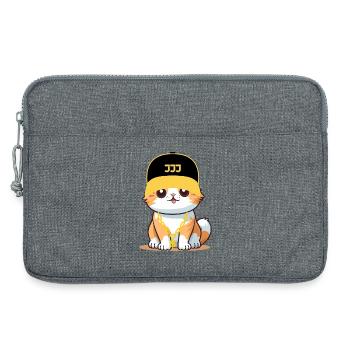 Swag-Katze – coole Katze - Laptoptasche 13" - Grau meliert - Vorne
