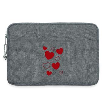 rotes herz rot Geschenk Valentinstag - Laptoptasche 13" - Grau meliert - Vorne