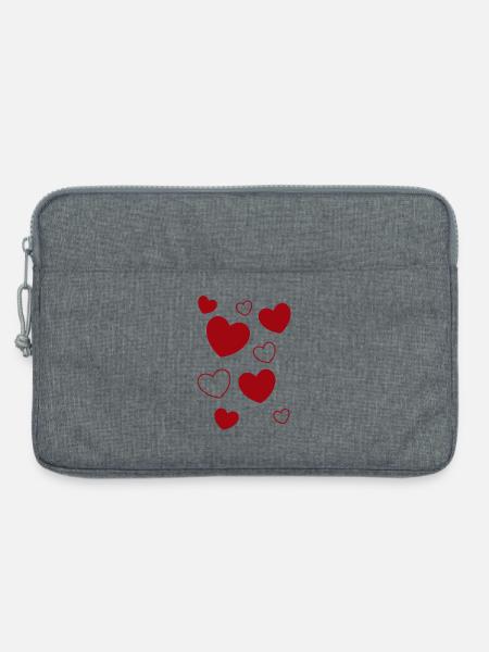 rotes herz rot Geschenk Valentinstag - Laptoptasche 13" - Grau meliert