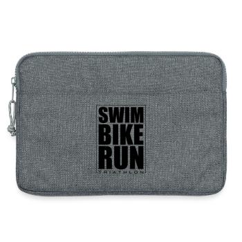 Triathlon Natation Course Cyclisme - Sacoche pour ordinateur portable 13 pouces - gris chiné - Devant