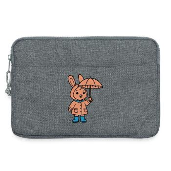 Petit parapluie de lapin mignon - Sacoche pour ordinateur portable 13 pouces - gris chiné - Devant