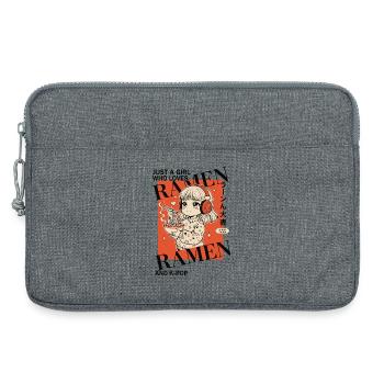 Just A Girl Who Loves Ramen And K-Pop Anime Korean - Laptop bag 13" - heather grey - Front