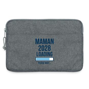 Pregnancy Announcement Mom 2028 Loading - Laptop bag 13" - heather grey - Front