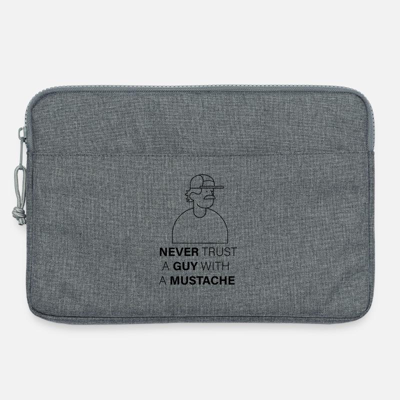 NEVER_TRUST_A_GUY_WITH_A_MUSTACHE - Laptoptasche 13" - Grau meliert