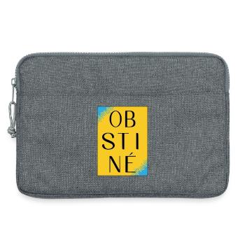 Obstiné en contraste jaune - Sacoche pour ordinateur portable 13 pouces - gris chiné - Devant