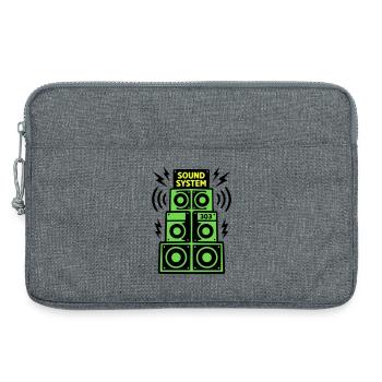 Sound System Speaker Techno Festival DJ - Sacoche pour ordinateur portable 13 pouces - gris chiné - Devant