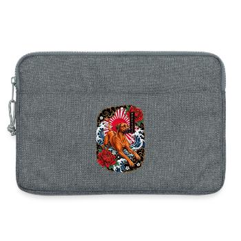 Rhodesian Ridgeback im Japan Tattoo Stil - Laptoptasche 13" - Grau meliert - Vorne
