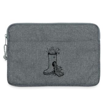 Crainte de botte en caoutchouc du Roi Grenouille dessin à l’encre - Sacoche pour ordinateur portable 13 pouces - gris chiné - Devant