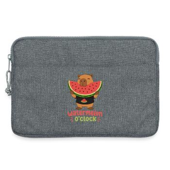 Watermelon O'Clock Cabybara - Laptop bag 13" - heather grey - Front