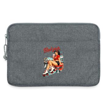Retro Pin-Up Girl: Bad Girls 50s Diner Style - Laptop bag 13" - heather grey - Front