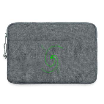 Neon spiral on black - Laptop bag 13" - heather grey - Front