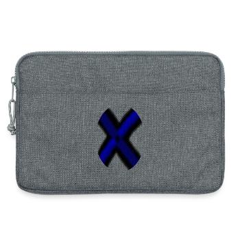 Neon X-Kreuz Blau - Laptoptasche 13" - Grau meliert - Vorne