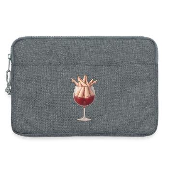 Legs in Wine Glass — Playful Cartoon - Laptop bag 13" - heather grey - Front