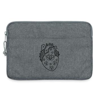 Forme de mon cœur - Noir - Sacoche pour ordinateur portable 13 pouces - gris chiné - Devant